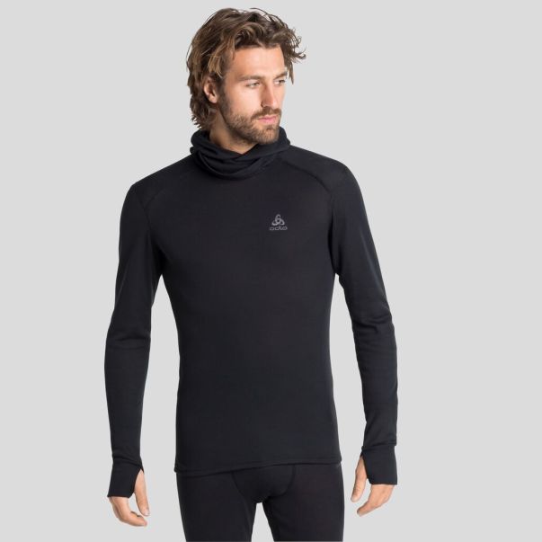 Odlo The Men's Active Warm Base Layer Top With Facemask Base Layers Black Men Limited