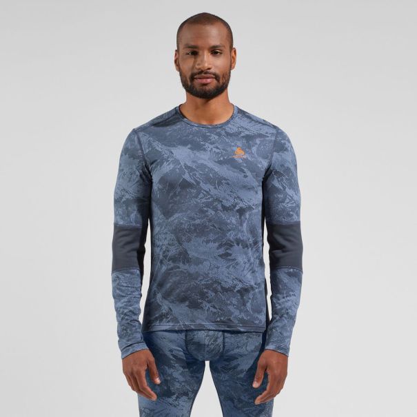 Folkstone Gray - India Ink Relaxing Odlo The Whistler Long Sleeve Base Layers Men