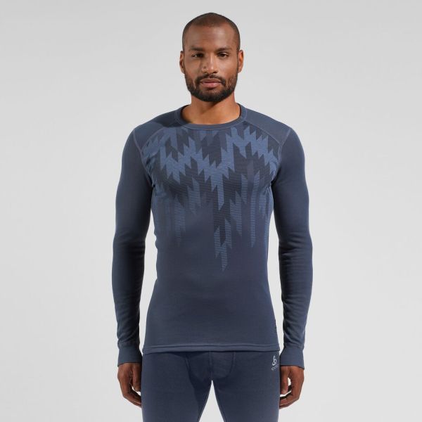 The Active Warm Graphic Long-Sleeve Base Layer Special Deal Base Layers Men Odlo India Ink