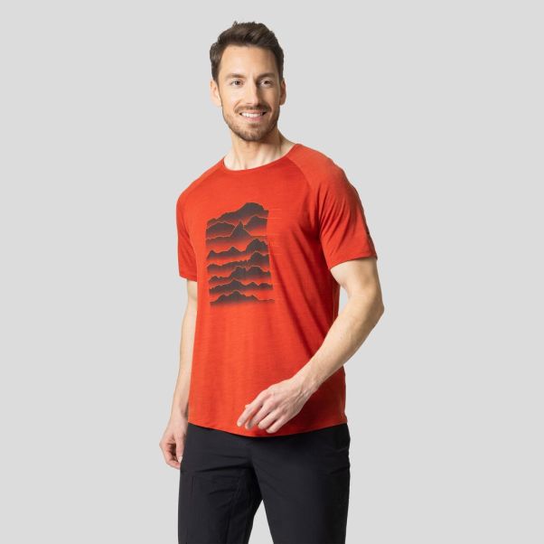 Odlo Ketchup Melange The Ascent Performance Wool Light Sunrise T-Shirt T-Shirts & Polos Embody Men