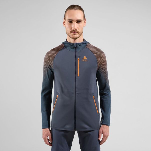 Affordable India Ink - Oriole Odlo Mid Layers & Longsleeves The X-Alp Performance Knit Hooded Mid Layer Men