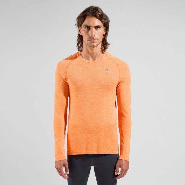 Mid Layers & Longsleeves Sale Men The Essentials Seamless Long Sleeve Running T-Shirt Odlo Oriole Melange