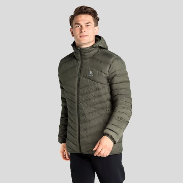 Top The Men's Cocoon N-Thermic Warm Insulated Hooded Jacket Odlo Deep Depths Melange Men Jackets & Vests