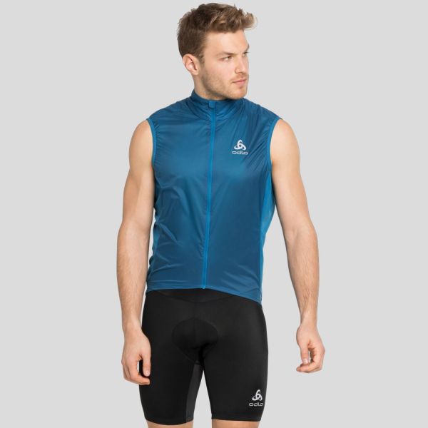 Men Value Jackets & Vests The Men's Zeroweight Dual Dry Cycling Vest Mykonos Blue Odlo