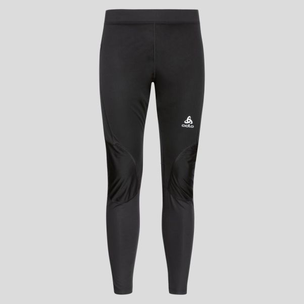 Men New Black Pants & Tights Odlo The Zeroweight Warm Running And Training Tights