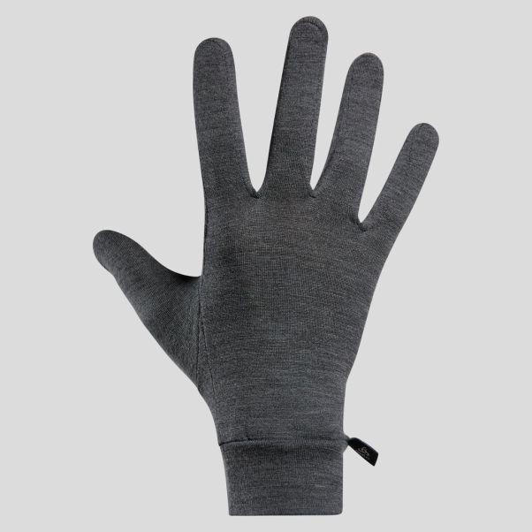 Men Odlo Headwear & Gloves Odlo Graphite Grey Melange The Revelstoke Performance Wool Liner Glove Modern