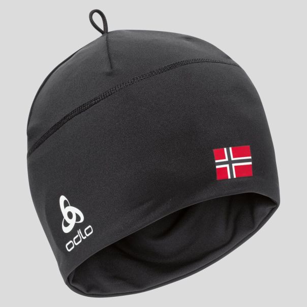 Shop The Polyknit Fan Warm Hat Black -  Norwegian Flag Men Odlo Headwear & Gloves