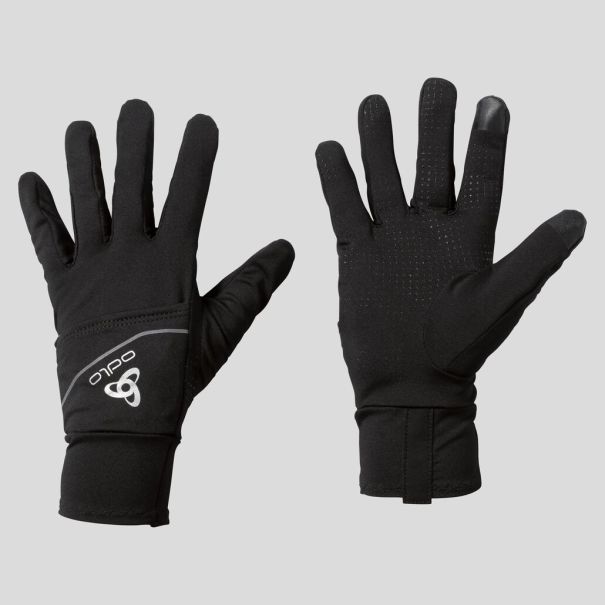 Black Reliable Men The Intensity Cover Safety Light Gloves Odlo Headwear & Gloves