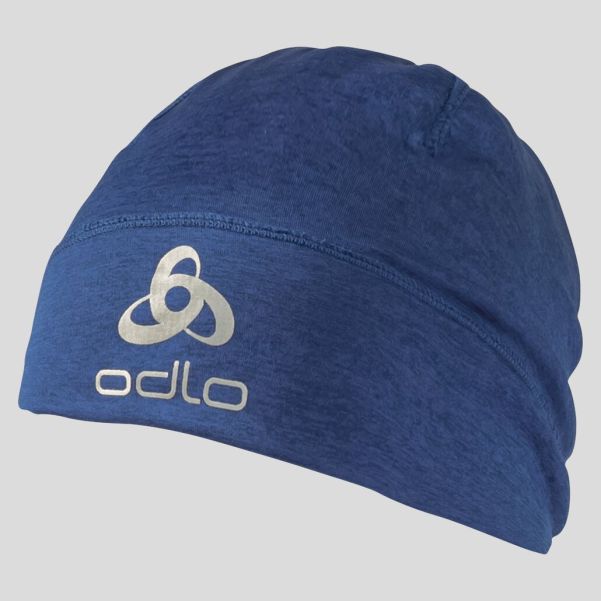 2024 Estate Blue Melange Odlo Men Headwear & Gloves The Run Easy Hat